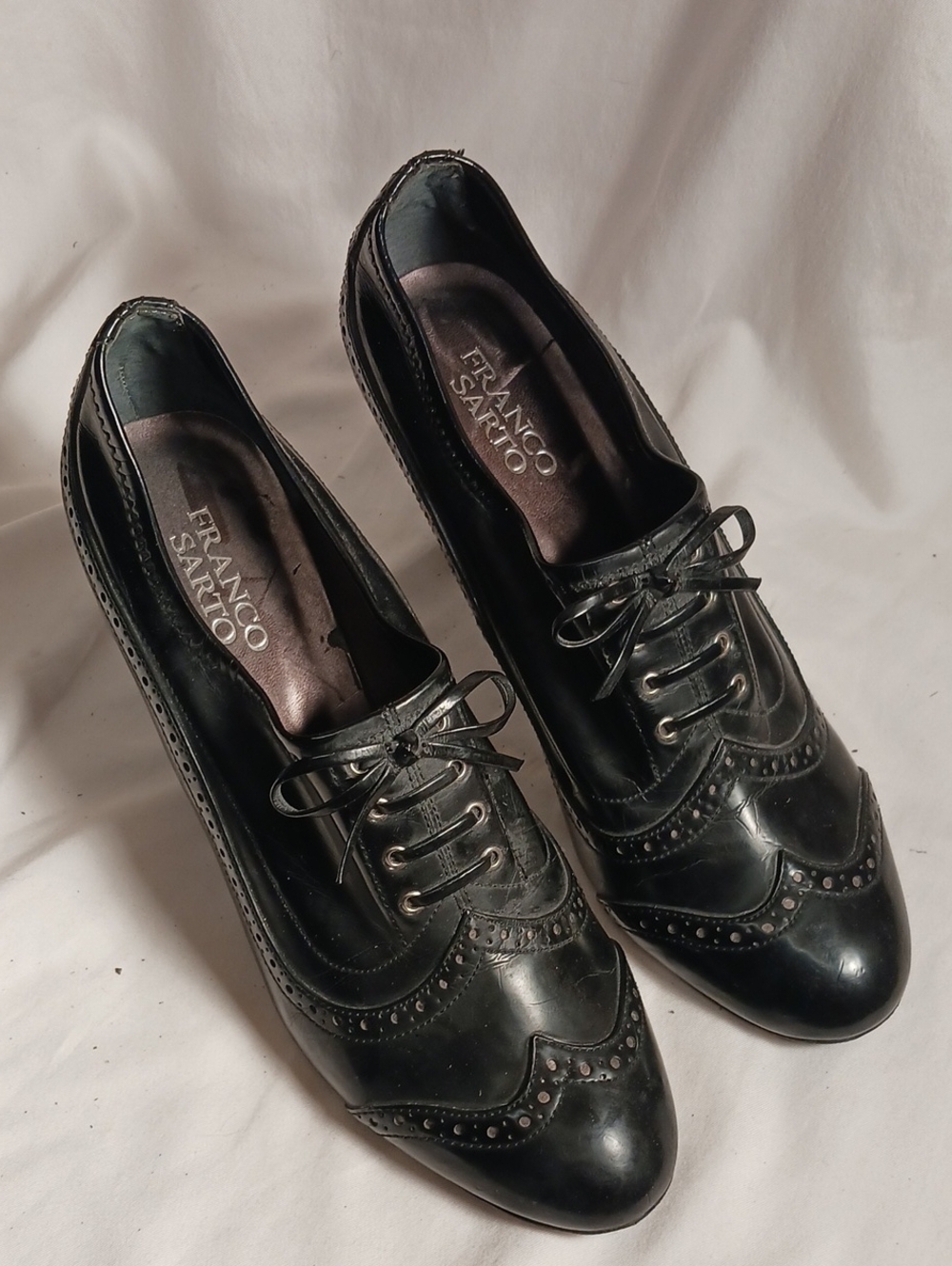 Franco Sarto Patent Leather Wingtip Heels